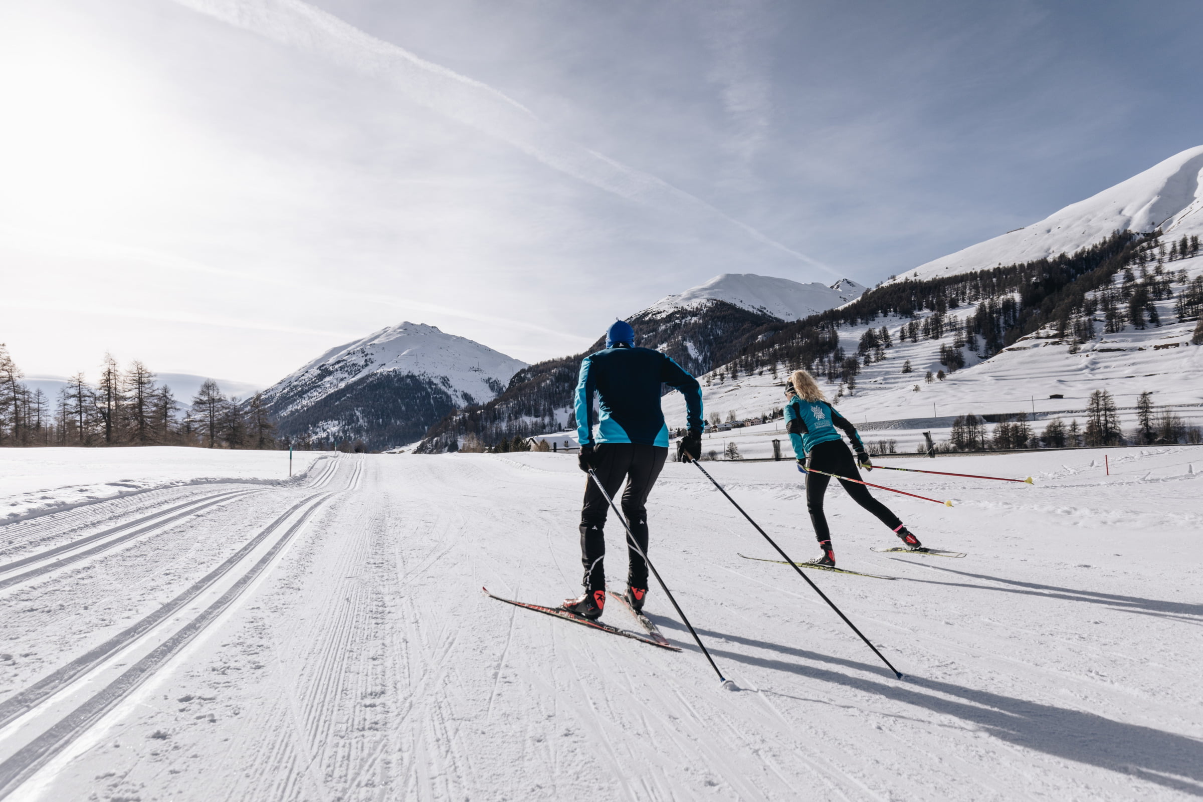 Cross country skiing in the “heart” region